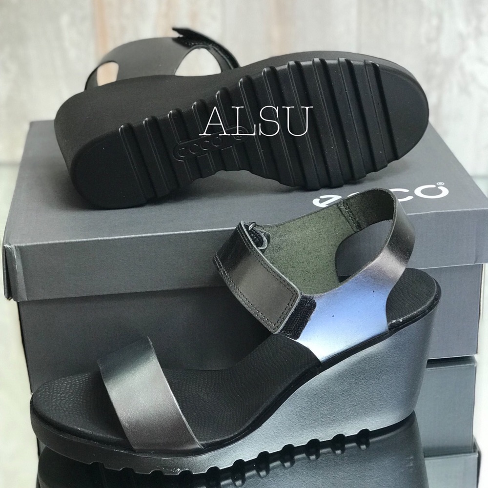 ECCO Freja WedgeSandal Dark Shadow Metallic Grey W - Picture 8 of 8